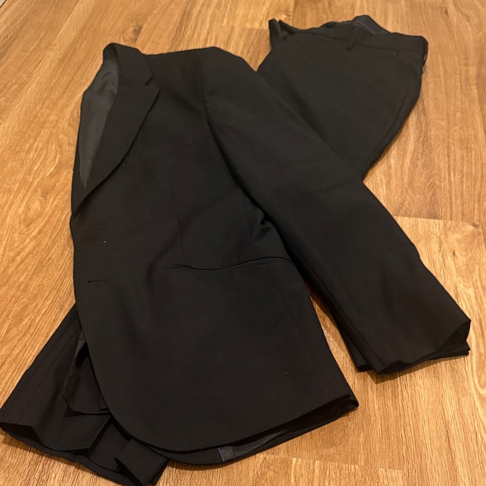 Black Blazer Pants Set suit men’s slacks trouser jacket coat 2p black 42-32